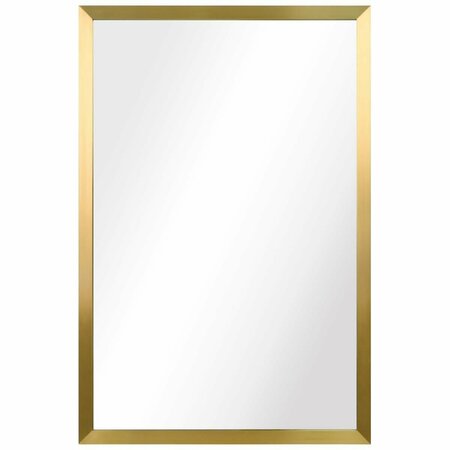 EMPIRE ART DIRECT Contempo Brushed Stainless Steel Gold rectangular Wall Mirror PSM-60106-2030
